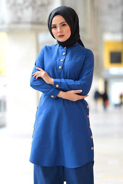 women's blouses & shirts crew neck button tunik tsd1041 indigo, White
women's blouses & shirts crew neck button tunik tsd1041 indigo, White