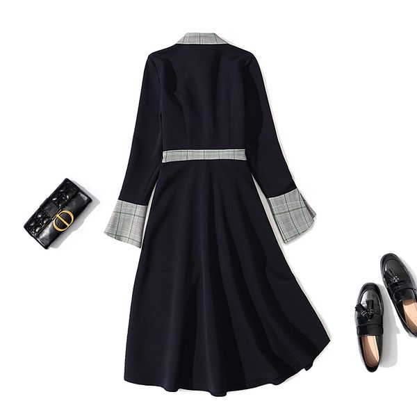 womens elegant dress entry lux womens clothing early autumn womens wear 2021 new blue color lapel beaded temperament dress, Black;gray
womens elegant dress entry lux womens clothing early autumn womens wear 2021 new blue color lapel beaded temperament dress, Black;gray