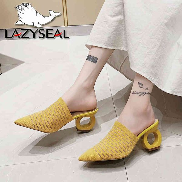 lazyseal 7cm fretwork heels pointed toe slippers women shoes stretch fabric air mesh mules flip flop slip on slides plus size 43 y0406, Black
lazyseal 7cm fretwork heels pointed toe slippers women shoes stretch fabric air mesh mules flip flop slip on slides plus size 43 y0406, Black