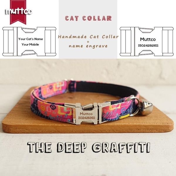 cat collars & leads muttco retailing self-design engraved metal buckle collar the deep graffiti poly satin and nylon ucc062
cat collars & leads muttco retailing self-design engraved metal buckle collar the deep graffiti poly satin and nylon ucc062