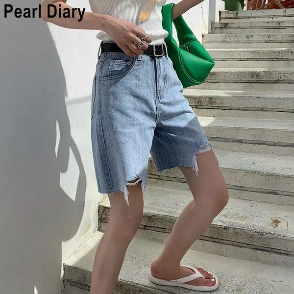 women's jeans summer ripped short women korean style high waist tassel straight hole denim shorts casual loose jean trousers, Blue
women's jeans summer ripped short women korean style high waist tassel straight hole denim shorts casual loose jean trousers, Blue