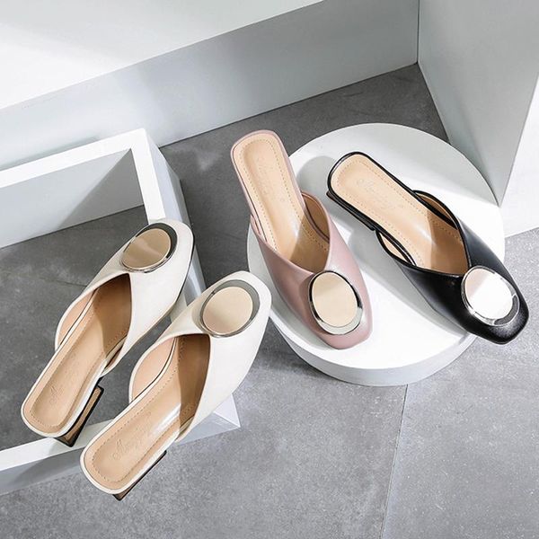 slippers genuine leather mules women shoes metal decoration square toe casual chunky heels slides slip on loafers big size mule, Black
slippers genuine leather mules women shoes metal decoration square toe casual chunky heels slides slip on loafers big size mule, Black