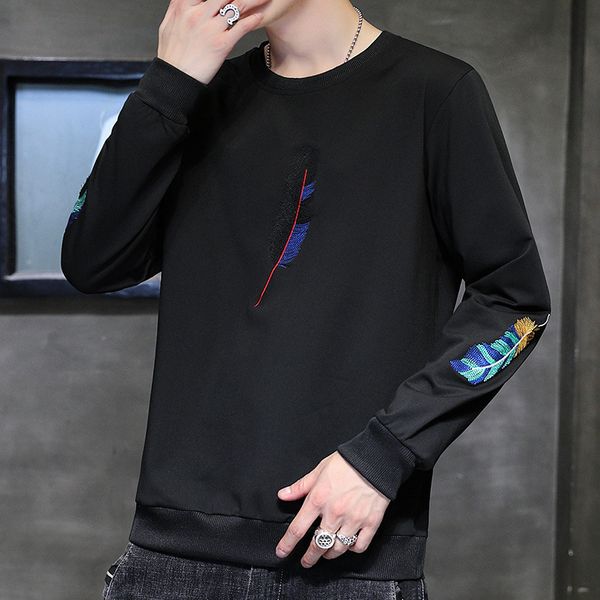 men's t shirts student sweater 2021 autumn korean fashion brand long sleeve round neck t-shirt youth trend, White;black
men's t shirts student sweater 2021 autumn korean fashion brand long sleeve round neck t-shirt youth trend, White;black