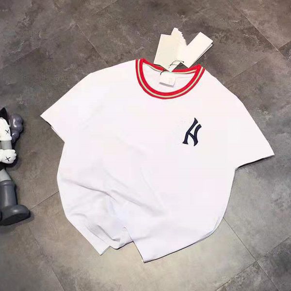 high version 21 spring and summer new neckline thread chest three dimensional embroidery simple fashion breathable couple short, White
high version 21 spring and summer new neckline thread chest three dimensional embroidery simple fashion breathable couple short, White