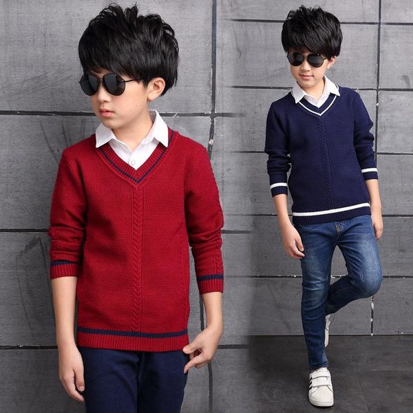 boys v-neck overpull sweater 2021 autumn children knitwear wool striped kids fashion outerwear baby age 4-14 t cardigan, Blue
boys v-neck overpull sweater 2021 autumn children knitwear wool striped kids fashion outerwear baby age 4-14 t cardigan, Blue