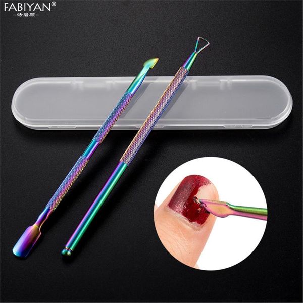 cuticle pushers 2pcs/set rainbow stainless steel nail pusher tweezer art files uv gel polish remove manicure care groove clean tool
cuticle pushers 2pcs/set rainbow stainless steel nail pusher tweezer art files uv gel polish remove manicure care groove clean tool