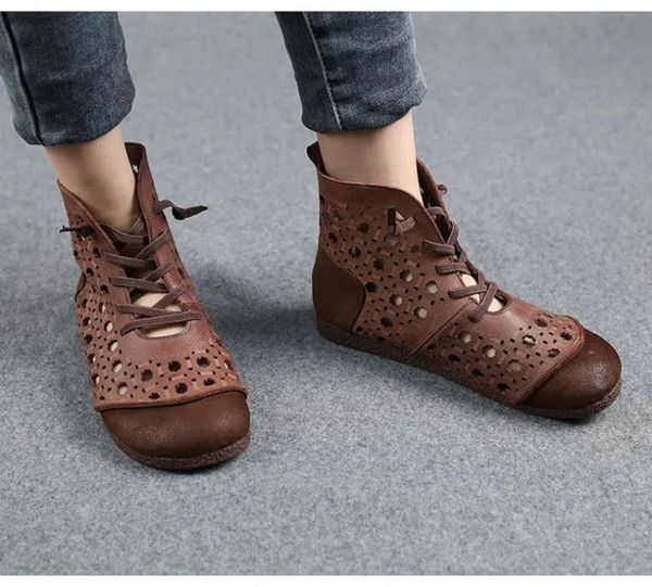 sandals leather ethnic style retro high-elastic rope round toe hollow spring and summer, Black
sandals leather ethnic style retro high-elastic rope round toe hollow spring and summer, Black