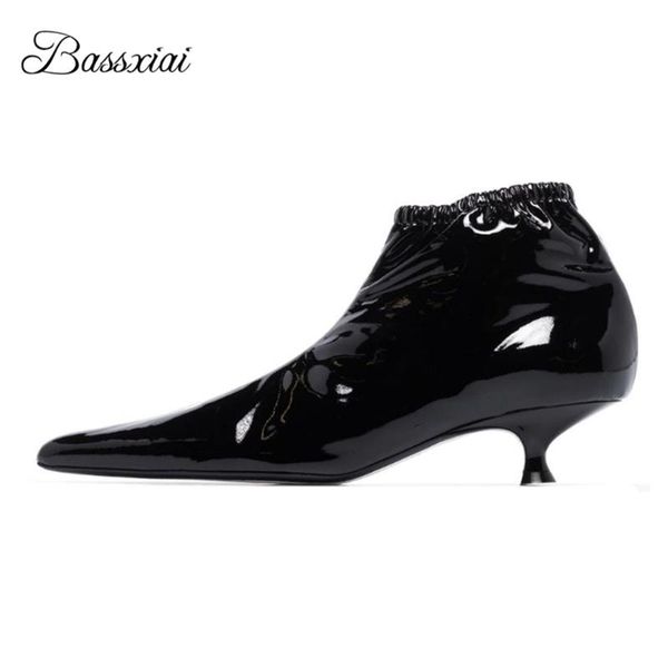 boots stretch elastic band slip-on ankle women kitten heel pointed toe real leather autumn winter modern booties, Black
boots stretch elastic band slip-on ankle women kitten heel pointed toe real leather autumn winter modern booties, Black