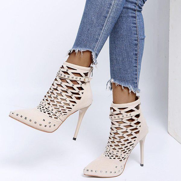 boots woman high heel sandals rivet hollow out ladies fashion ankle zippers spring sunmmer female shoes 62nc, Black
boots woman high heel sandals rivet hollow out ladies fashion ankle zippers spring sunmmer female shoes 62nc, Black