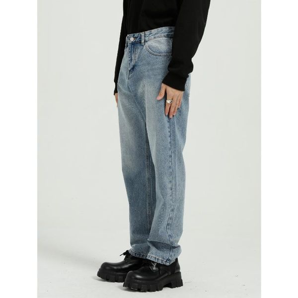 men vintage water wash casual loose straight jeans trousers male streetwear fashion hip hop denim pants men's, Blue
men vintage water wash casual loose straight jeans trousers male streetwear fashion hip hop denim pants men's, Blue
