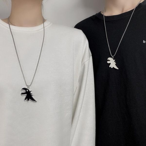 pendant necklaces minar cute black white color enamel dinosaur necklace for women punk animal chunky box chains titanium steel, Silver
pendant necklaces minar cute black white color enamel dinosaur necklace for women punk animal chunky box chains titanium steel, Silver