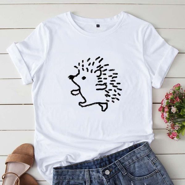 women's t-shirt graphic tee shirt cute black hedgehog funny printing harajuku women casual short sleeve cotton t, White
women's t-shirt graphic tee shirt cute black hedgehog funny printing harajuku women casual short sleeve cotton t, White