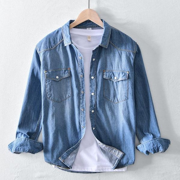 men's jackets white 360 simple denim shirt long sleeve versatile coat men, Black;brown
men's jackets white 360 simple denim shirt long sleeve versatile coat men, Black;brown