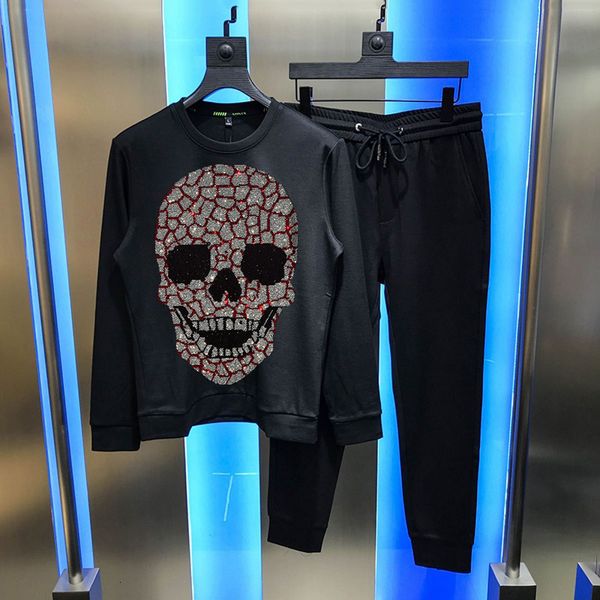 men's tracksuits rough autumn and winter hooded hoodie-sweatpants manly loose pants sets of skull training diamond pullover bright swea, Gray
men's tracksuits rough autumn and winter hooded hoodie-sweatpants manly loose pants sets of skull training diamond pullover bright swea, Gray