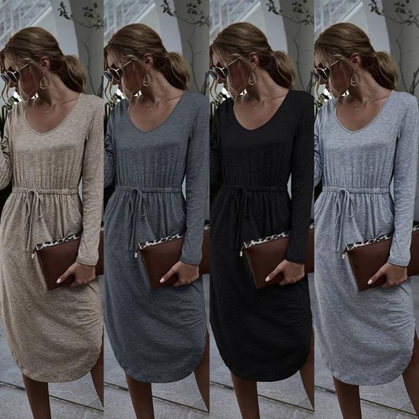 sprint autumn v neck long sleeve women dress 2021 casual bow bandage tunic ladies dresses fahsion solid split female, Black;gray
sprint autumn v neck long sleeve women dress 2021 casual bow bandage tunic ladies dresses fahsion solid split female, Black;gray
