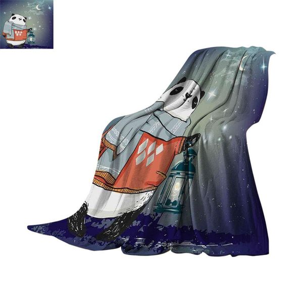 Kids Throw Blanket, Panda Bear with a Scarf Outside in The Starry Winter Night Grunge Looking Artwork Thermal Fleece Blankets
Kids Throw Blanket, Panda Bear with a Scarf Outside in The Starry Winter Night Grunge Looking Artwork Thermal Fleece Blankets