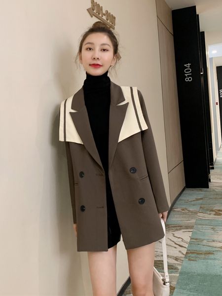 blazers 2021 fashion double breasted sleeve long suit jackets ladies vintage blazer jumper hk393, White;black
blazers 2021 fashion double breasted sleeve long suit jackets ladies vintage blazer jumper hk393, White;black