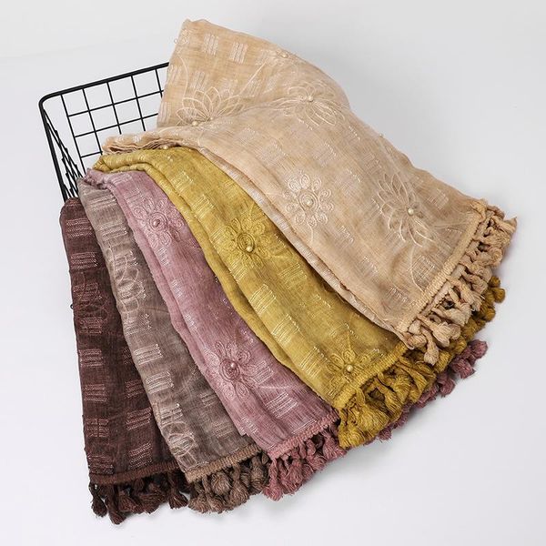scarves 2021 women solider color embroidered beaded fringed plaid cotton linen solid hijabs 10pcs/lot, Blue;gray
scarves 2021 women solider color embroidered beaded fringed plaid cotton linen solid hijabs 10pcs/lot, Blue;gray
