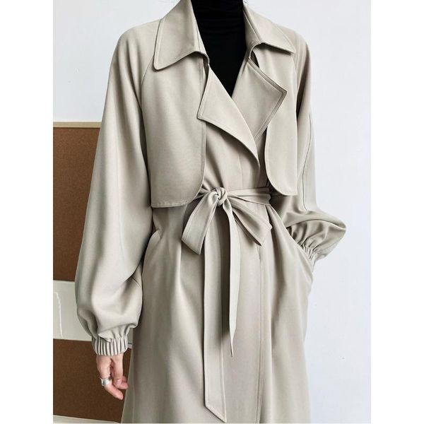 women's trench coats lantern sleeve mid-length windbreaker 2021 autumn fashion waist thin temperament ladies jacket coat with belt 2209, Tan;black
women's trench coats lantern sleeve mid-length windbreaker 2021 autumn fashion waist thin temperament ladies jacket coat with belt 2209, Tan;black
