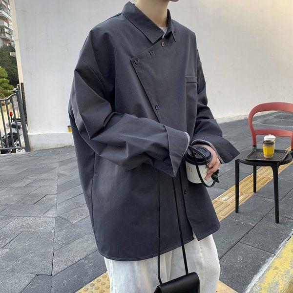 spring and autumn solid color shirt men korean fashion loose casual harajuku streetwear social long sleeve men's shirts, White;black
spring and autumn solid color shirt men korean fashion loose casual harajuku streetwear social long sleeve men's shirts, White;black