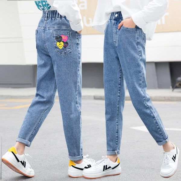 jeans kids girls teen clothes classic pants elastic waist denim clothing children cartoon print long trousers 5-13 y, Blue
jeans kids girls teen clothes classic pants elastic waist denim clothing children cartoon print long trousers 5-13 y, Blue