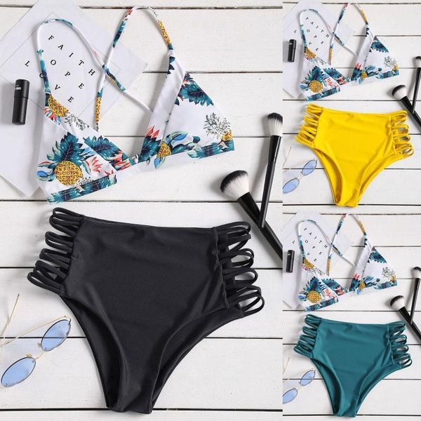 women pineapple high waist bikini push up swimsuit 2 pieces bathing suits woman swimming suit #t1q women's swimwear, White;black
women pineapple high waist bikini push up swimsuit 2 pieces bathing suits woman swimming suit #t1q women's swimwear, White;black