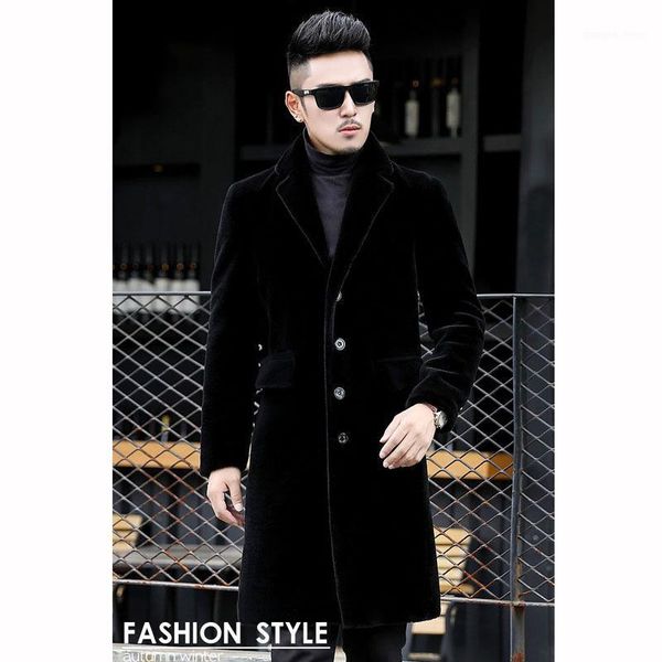 men's leather & faux the winter 2021 haining velvet coat sheep fur one male long wool suit collar of cultivate morality, Black
men's leather & faux the winter 2021 haining velvet coat sheep fur one male long wool suit collar of cultivate morality, Black