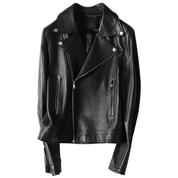 women's leather & faux real sheepskin suede jacket coat spring autumn women moto suit outerwear lf2107, Black
women's leather & faux real sheepskin suede jacket coat spring autumn women moto suit outerwear lf2107, Black