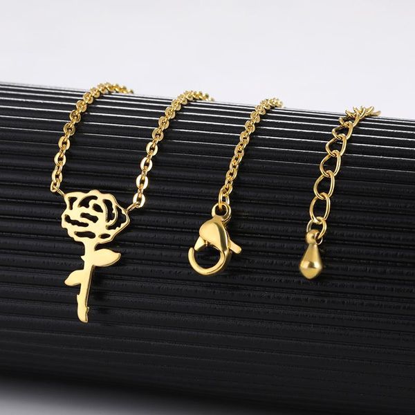 pendant necklaces minimalism vintage gold colour rose flower necklace personality versatile for women creative stainless steel chain ornamen, Silver
pendant necklaces minimalism vintage gold colour rose flower necklace personality versatile for women creative stainless steel chain ornamen, Silver