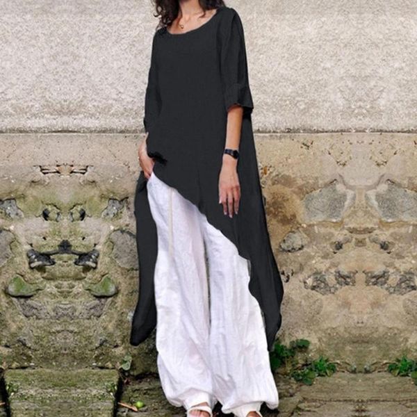 women's blouses & shirts summer long round neck irregular shirt casual blouse o for vacation, White
women's blouses & shirts summer long round neck irregular shirt casual blouse o for vacation, White