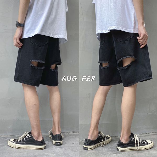 summer ripped jeans short mens fashion solid color retro hole short jeans men streetwear loose straight denim shorts mens -2xl, Blue
summer ripped jeans short mens fashion solid color retro hole short jeans men streetwear loose straight denim shorts mens -2xl, Blue