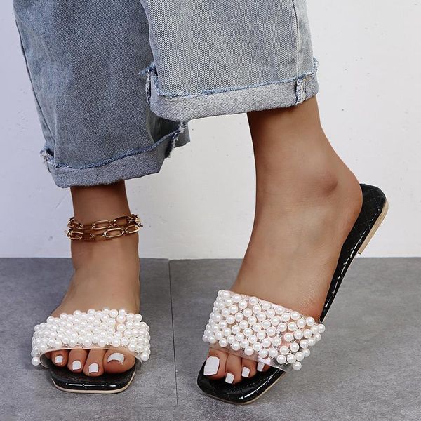 slippers vogue summer casual flat pearl women open toe outdoor beach shoes woman slides soft comfortable flip flops, Black
slippers vogue summer casual flat pearl women open toe outdoor beach shoes woman slides soft comfortable flip flops, Black