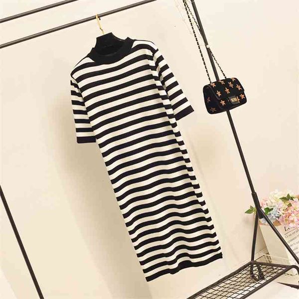 women's knits & tees casual striped midi knitted summer woman short sleeve o-neck straight black calf-length es for women 2021 046, White
women's knits & tees casual striped midi knitted summer woman short sleeve o-neck straight black calf-length es for women 2021 046, White