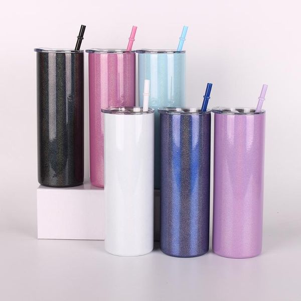 20oz straight glitter blank double wall sublimation tumblers with plastic lid straw stainless steel vacuum insulated water bottles 
20oz straight glitter blank double wall sublimation tumblers with plastic lid straw stainless steel vacuum insulated water bottles
