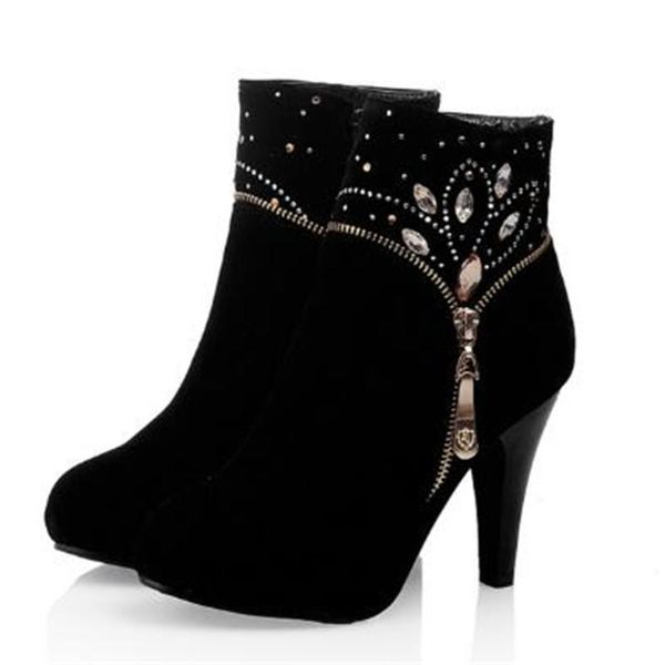 boots 2021 fashion women ankle autumn winter high heels rhinestone side zipper suede leather short non-slip casual, Black
boots 2021 fashion women ankle autumn winter high heels rhinestone side zipper suede leather short non-slip casual, Black