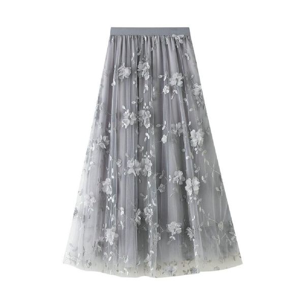 skirts women skirt flower embroidery mesh spring autumn a-line high waist long fairy, Black
skirts women skirt flower embroidery mesh spring autumn a-line high waist long fairy, Black