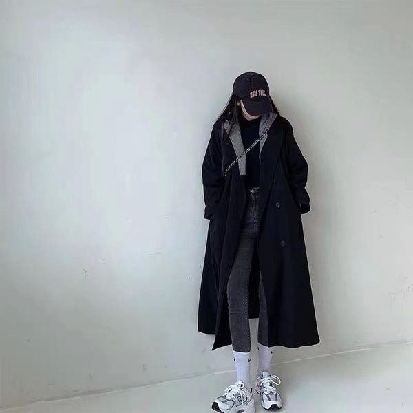 women's trench coats 2021 ladies black color british style long overcoats plus size windbreaker 014, Tan;black
women's trench coats 2021 ladies black color british style long overcoats plus size windbreaker 014, Tan;black