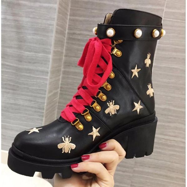boots shoes women autumn/winter ankle genuine leather high heels round toe lace up zapatos de mujer, Black
boots shoes women autumn/winter ankle genuine leather high heels round toe lace up zapatos de mujer, Black