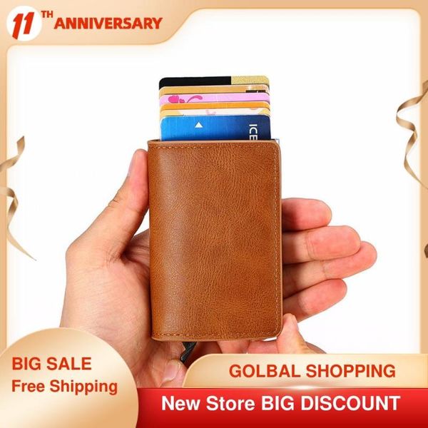 card holders getincase anti rfid holder men cardholder case metal business bank creditcard minimalist wallet multifunctional, Brown;gray
card holders getincase anti rfid holder men cardholder case metal business bank creditcard minimalist wallet multifunctional, Brown;gray