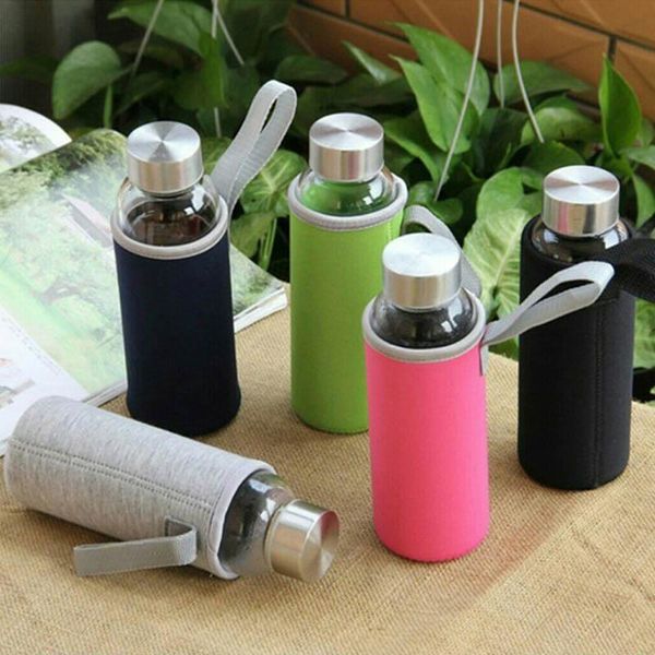 water bottles creative transparent glass bottle travel drink portable with set sale