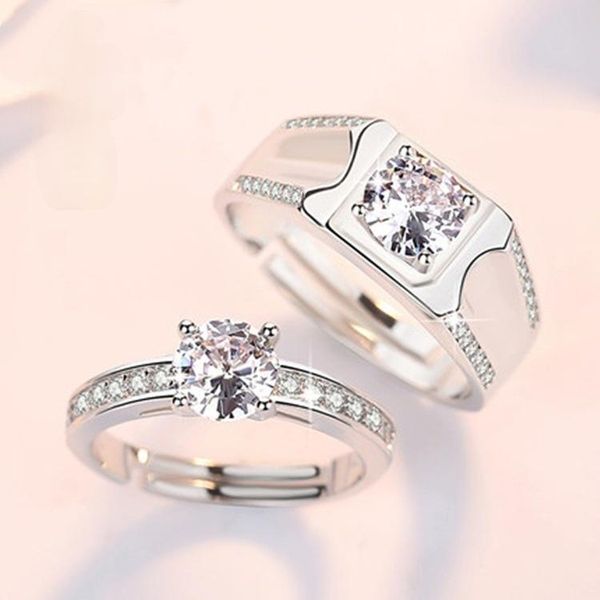 wedding rings refined simple four claw crystal ring fashion men and women inlay zircon adjustable romantic lovers valentine's day gift, Slivery;golden
wedding rings refined simple four claw crystal ring fashion men and women inlay zircon adjustable romantic lovers valentine's day gift, Slivery;golden