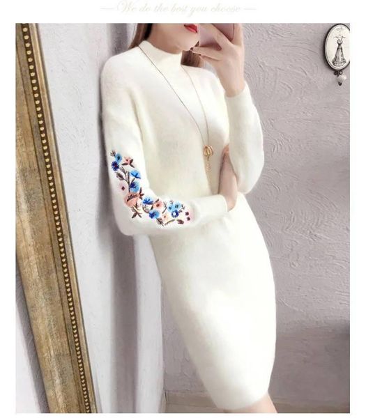 casual dresses 2021 autumn/winter dress miniskirt thickened skirt solid color embroidery half high collar lower body slim style, Black;gray
casual dresses 2021 autumn/winter dress miniskirt thickened skirt solid color embroidery half high collar lower body slim style, Black;gray