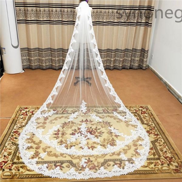 bridal veils real pos full edge lace wedding veil one layer white ivory tulle with comb veu de noiva longo, Black
bridal veils real pos full edge lace wedding veil one layer white ivory tulle with comb veu de noiva longo, Black