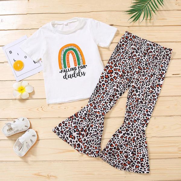 clothing sets toddler baby girls short sleeve rainbow letter t-shirt leopard flared pants outfits girl clothes set, White
clothing sets toddler baby girls short sleeve rainbow letter t-shirt leopard flared pants outfits girl clothes set, White