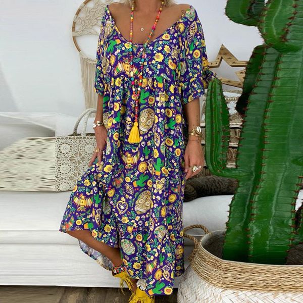 casual dresses women plant print ladies loose short sleeve v neck long bohemian beach causual summer maxi dress vestido mujer #g2, Black;gray
casual dresses women plant print ladies loose short sleeve v neck long bohemian beach causual summer maxi dress vestido mujer #g2, Black;gray