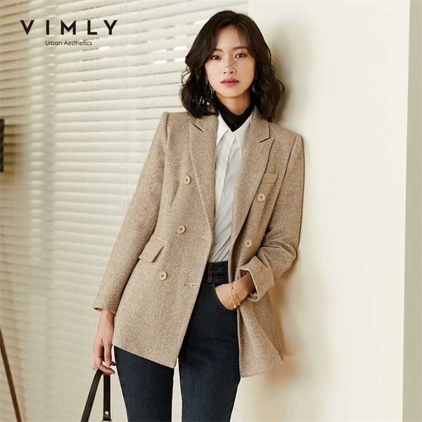 vimly women's blazer retro double breasted solid wool jackets autumn winter notched work wear coats lady outwear f3125 211020, Black
vimly women's blazer retro double breasted solid wool jackets autumn winter notched work wear coats lady outwear f3125 211020, Black