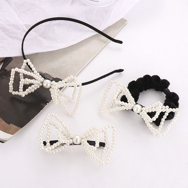 handmade beaded bowknot pearl hair rope net red pearl headband hairpin, Golden;silver
handmade beaded bowknot pearl hair rope net red pearl headband hairpin, Golden;silver