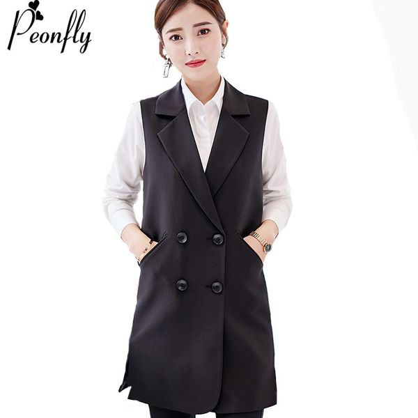 women's vests peonfly long blazer vest women waistcoat fashion pocket sleeveless jacket autumn elegant office suit female loose coat bl, Black;white
women's vests peonfly long blazer vest women waistcoat fashion pocket sleeveless jacket autumn elegant office suit female loose coat bl, Black;white