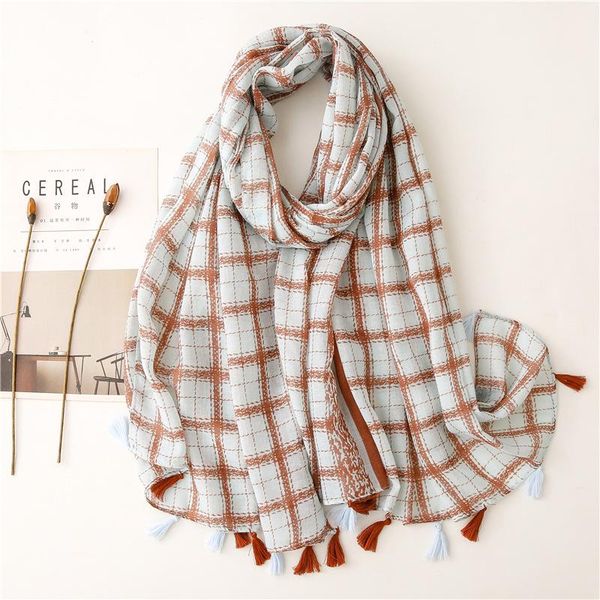 scarves glitter dotted line plaid print soft volie viscose scarf muslim woman hijab shawls head beach wraps women, Blue;gray
scarves glitter dotted line plaid print soft volie viscose scarf muslim woman hijab shawls head beach wraps women, Blue;gray