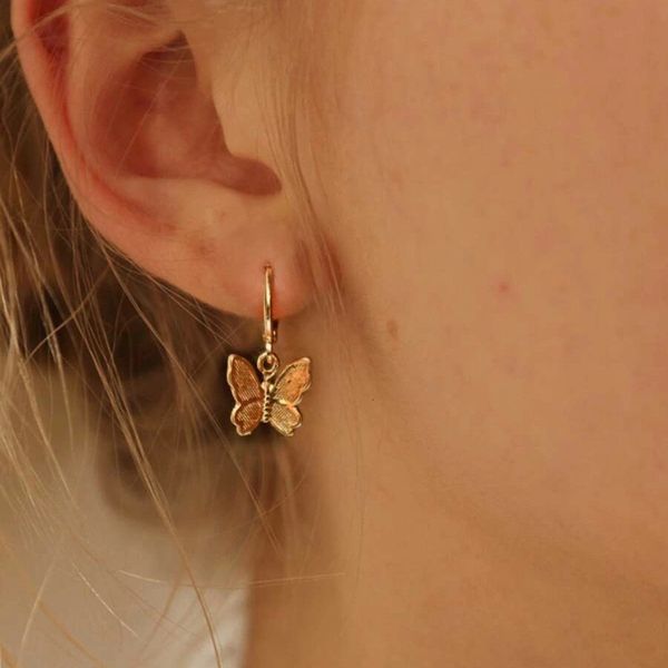 51176 butterfly pendant earrings creative gold frosted metal earrings for women, Silver
51176 butterfly pendant earrings creative gold frosted metal earrings for women, Silver